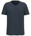 SP303 Spasso Drop Shoulder Raw Edge Collar Slub T-Shirt Navy colour image
